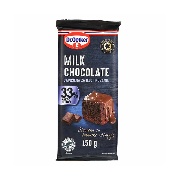 Jedilna mlečna čokolada, Dr. Oetker, 150 g