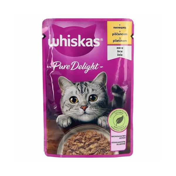 Mokra hrana za mačke s piščancem, pure delight Whiskas