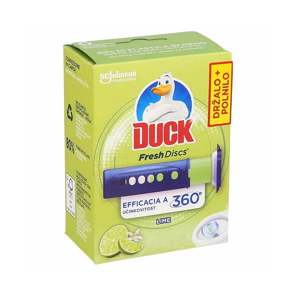 Gel ploščica za wc školjko lime, komplet, Duck, kos