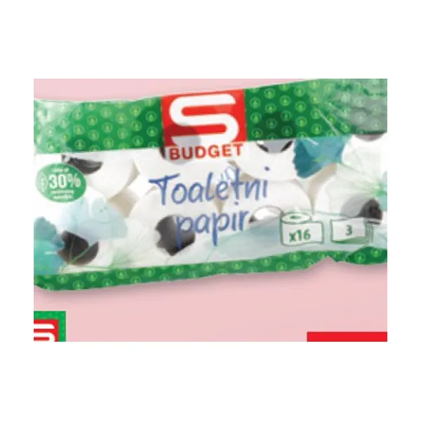 Toaletni papir, S Budget, 3 slojni, 130 lističev