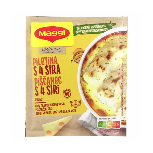 Mešanica v prahu, za pripravo pečenega piščanca v omaki z mešanico sirov, Maggi, 32 g