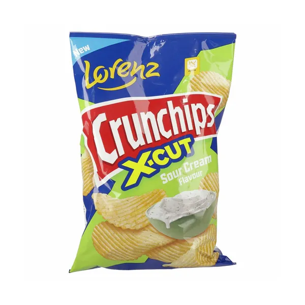 Rebrasti čips s kislo smetano crunch.x-cut, Lorenz, 130 g