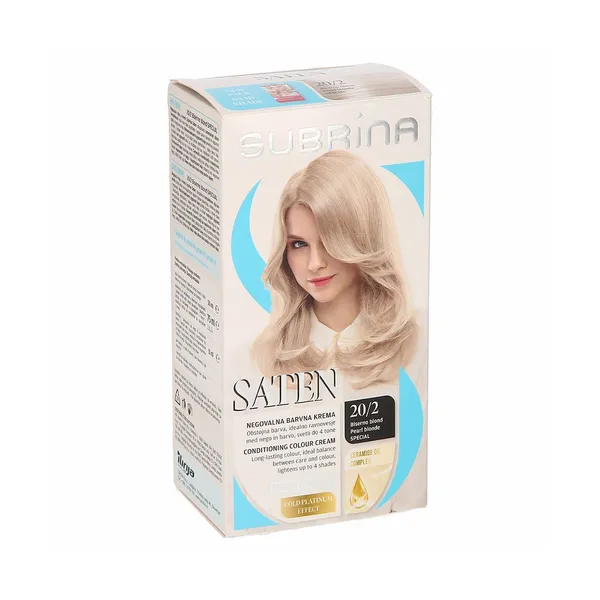 Negovalna barvna krema 20/2 biserno blond special, Subrina - Saten, kos