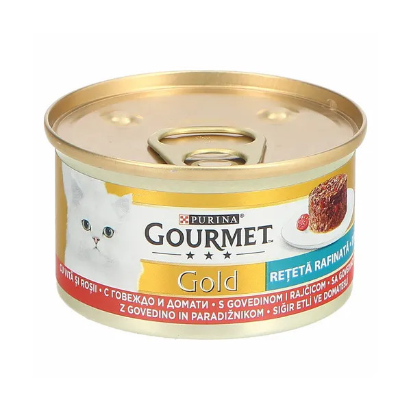 Mokra hrana za mačke z govedino in paradižnikom Gourmet Gold, purina, 85 g