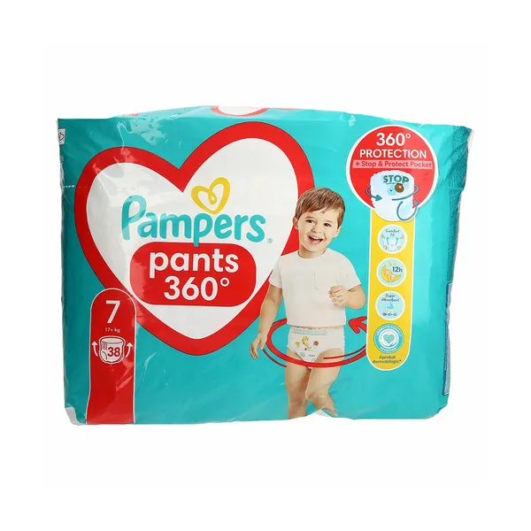 Hlačne plenice jumbo pack xxl št.7 17+kg, Pampers, 38 kos