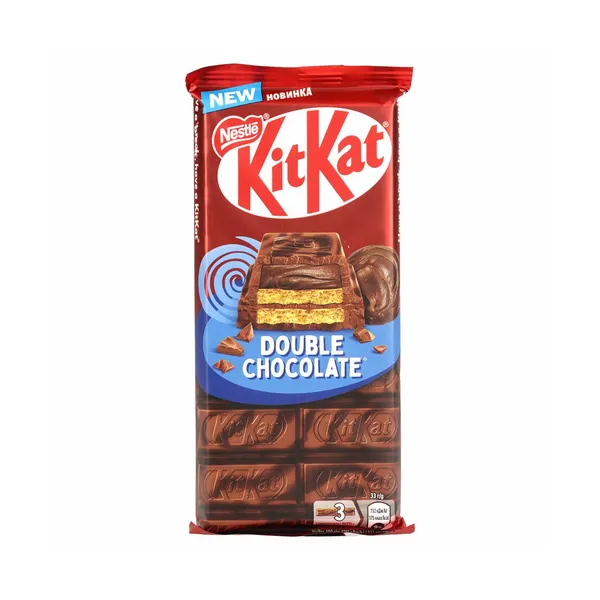 Vafelj oblit s čokolado double chocolate, kit kat