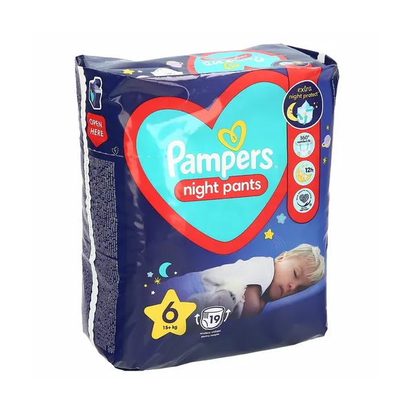Nočne hlačne plenice št.6 15+kg junior+, Pampers, 19 kos