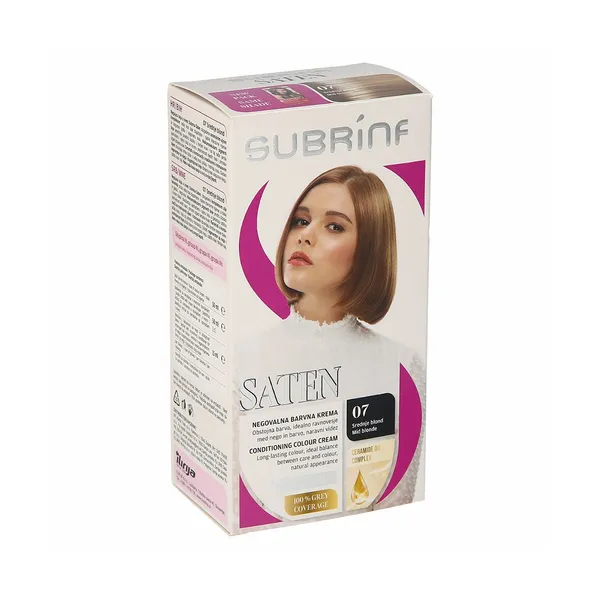 Negovalna barvna krema 07 srednje blond, Subrina - Saten, kos