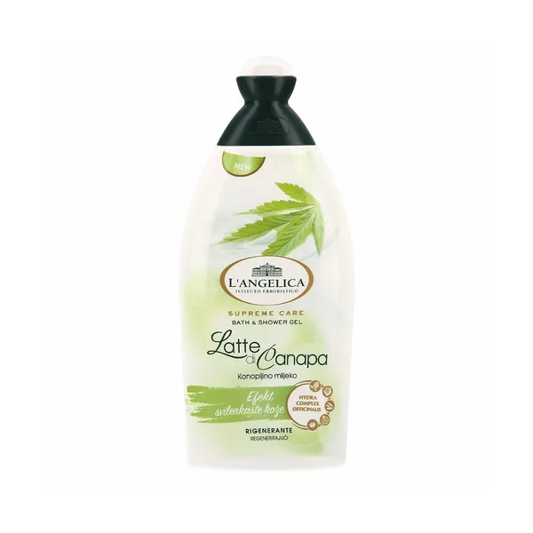 Gel za prhanje in kopel konopljino mleko, supreme care, L´Angelica, 500 ml
