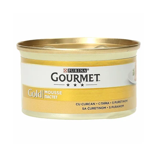 Mokra hrana za mačke s puranom Gourmet Gold, purina, 85 g