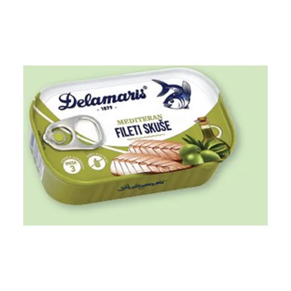 Fileti skuše v mediteranskem olju, Delamaris, 125 g