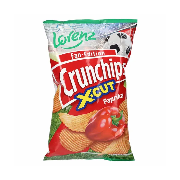Rebrasti čips z okusom paprike crunchips x-cut Lorenz, 130 g