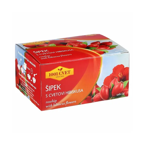 Čaj šipek s cvetovi hibiskusa