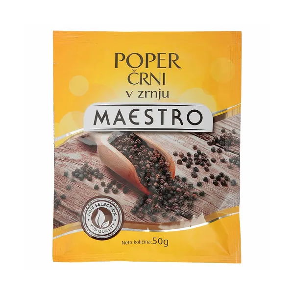 Poper črni v zrnju, Maestro, 50 g