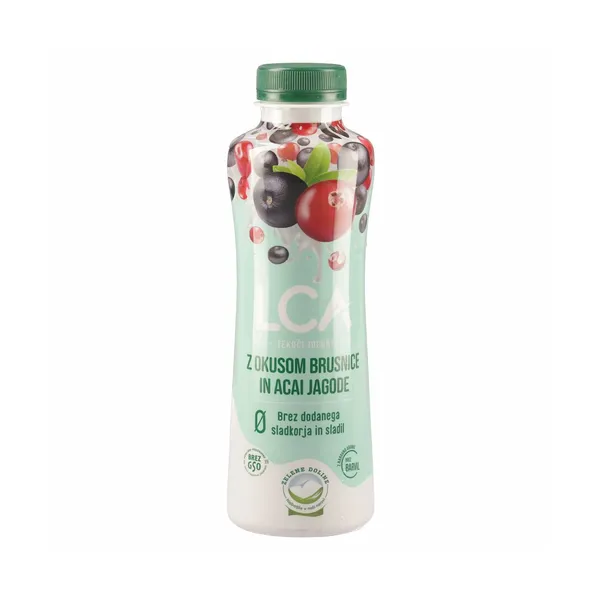 Tekoči jogurt z okusom brusnice in acai jagode lca