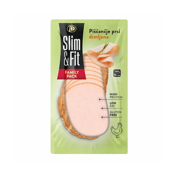 Dimljene piščančje prsi slim&fit narezek, Perutnina Ptuj, 250 g