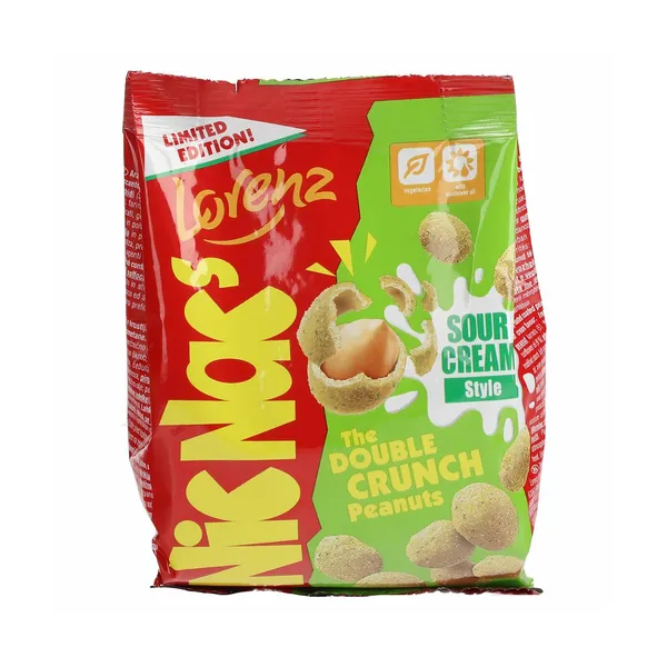 Arašidi v hrustljavem testu z okusom kisle smetane, nic nac´s, Lorenz, 110 g