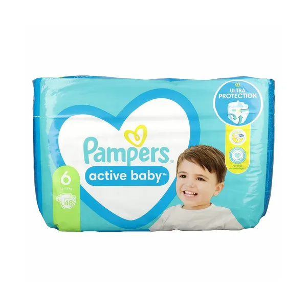 Plenice xl št.6 13-18kg, active baby, jumbo pack, Pampers, 48 kos