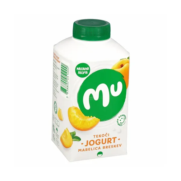 Tekoči sadni jogurt marelica in breskev 1,3% m.m., mu, Ljubljanske Mlekarne, 500 g
