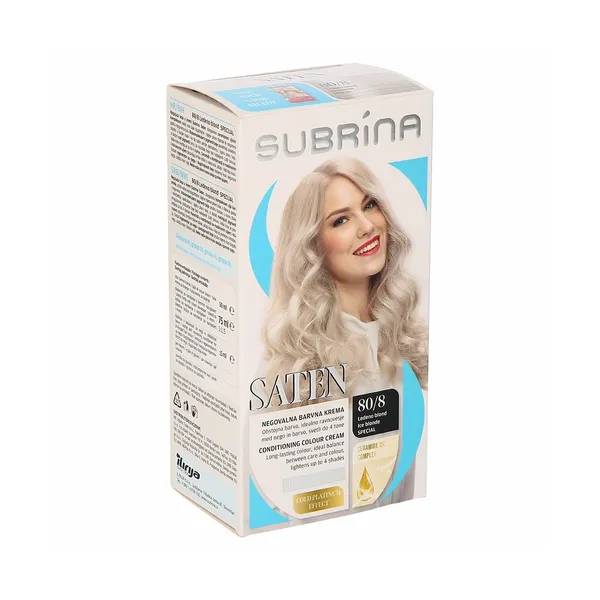 Negovalna barvna krema 80/8 ledeno blond special, Subrina - Saten, kos