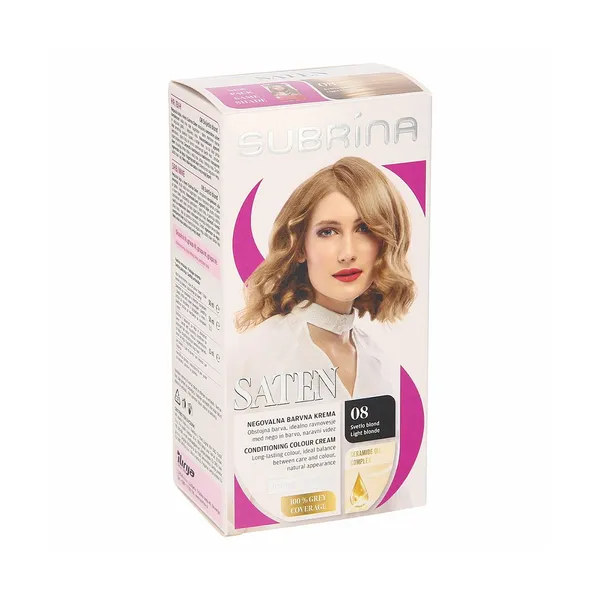 Negovalna barvna krema 08 svetlo blond, Subrina - Saten, kos