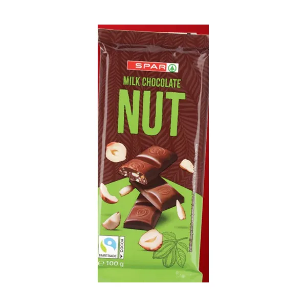 Mlečna čokolada z lešniki, Spar, 100 g