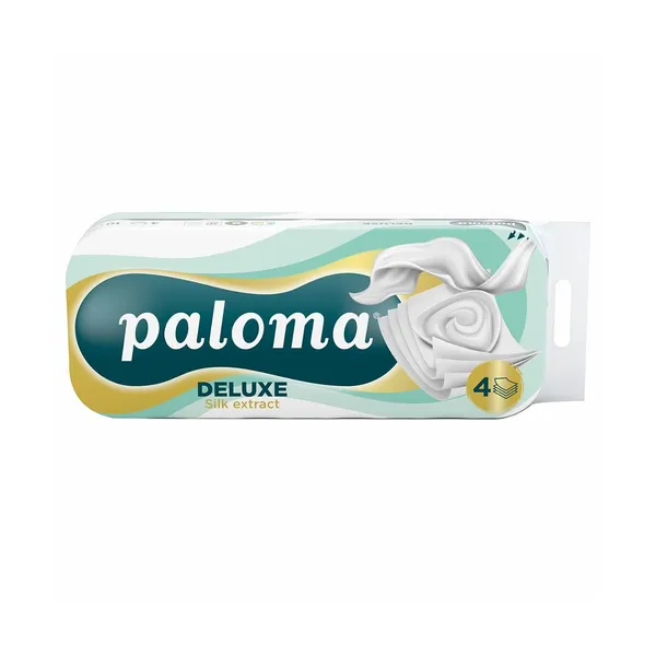 Toaletni papir 4 slojni, silk balsam, deluxe sensitive, Paloma, 10 kos