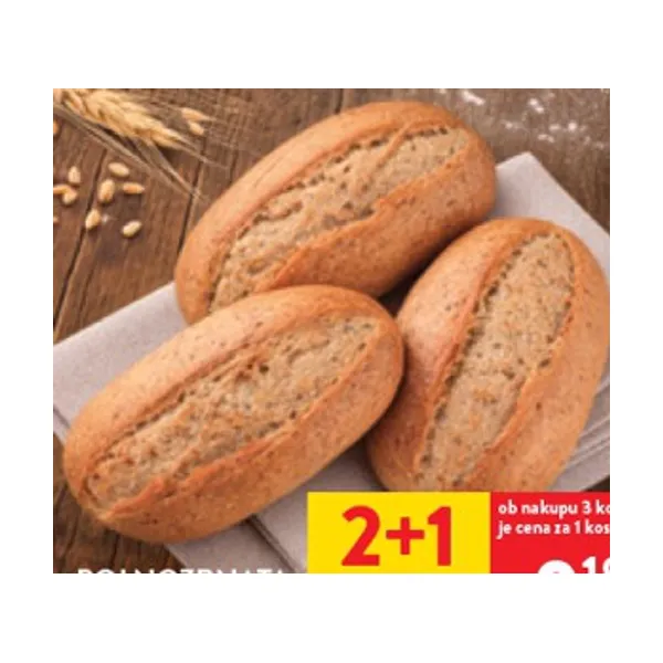 Polnozrnata štručka, 70 g