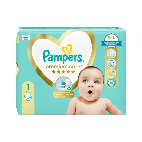 Plenice newborn št.1 2-5kg, Pampers, 72 kos