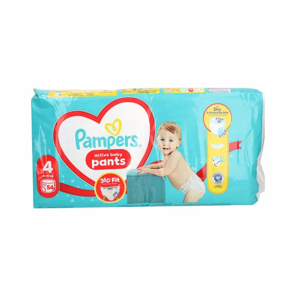 Hlačne plenice št.4, 9-15kg, Pampers, 54 kos