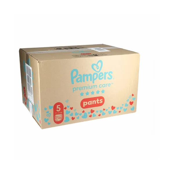 Hlačne plenice št.5, 11-17kg, mesečno pakiranje, Pampers, 102 kos