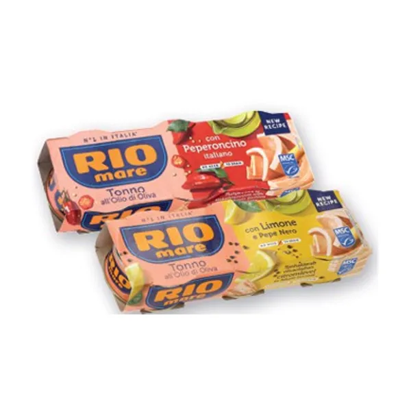Tuna s pekočo papriko ali z limono in poprom, Rio mare, 3 x 65 g