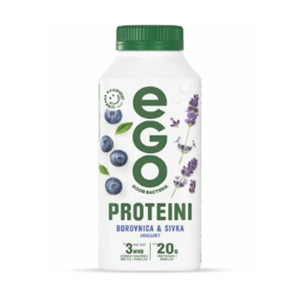 Jogurt proteini EGO, borovnica, sivka, 330 g