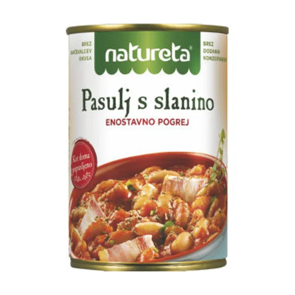 Pasulj Natureta, s slanino, 415 g