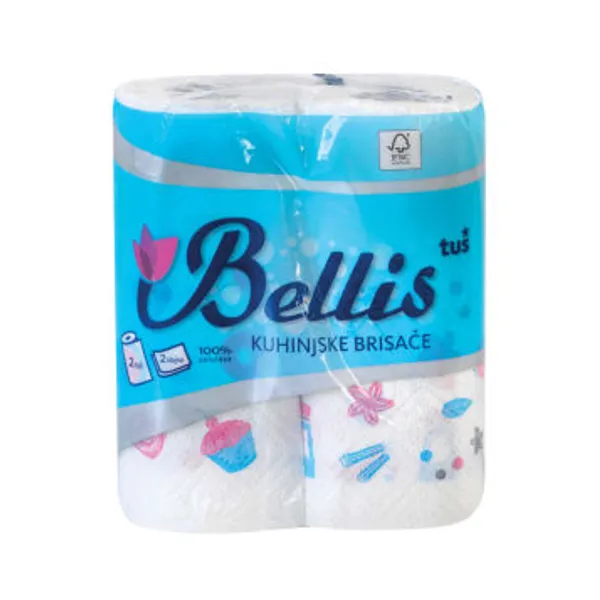 Papir. brisače Bellis, kuhinjske, 44l, 2sl., 2/1, Tuš