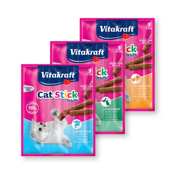 Palčke za mačke Vitakraft, puran, jagnje, 18 g