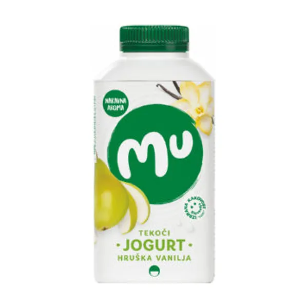 Tekoči jogurt MU, hruška, vanilja, lahki, Ljubljanske mlekarne, 500 g