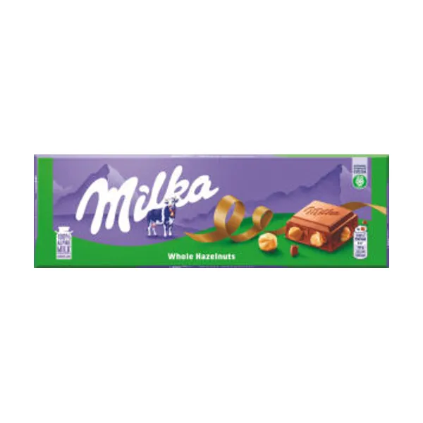 Čokolada mlečna Milka, celi lešniki, 250 g