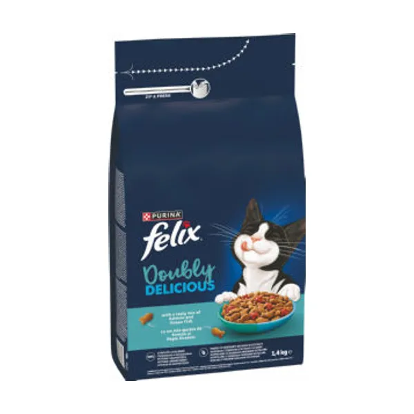 Felix za mačke, briketi, Doubly Delicious, losos, 1,4 kg