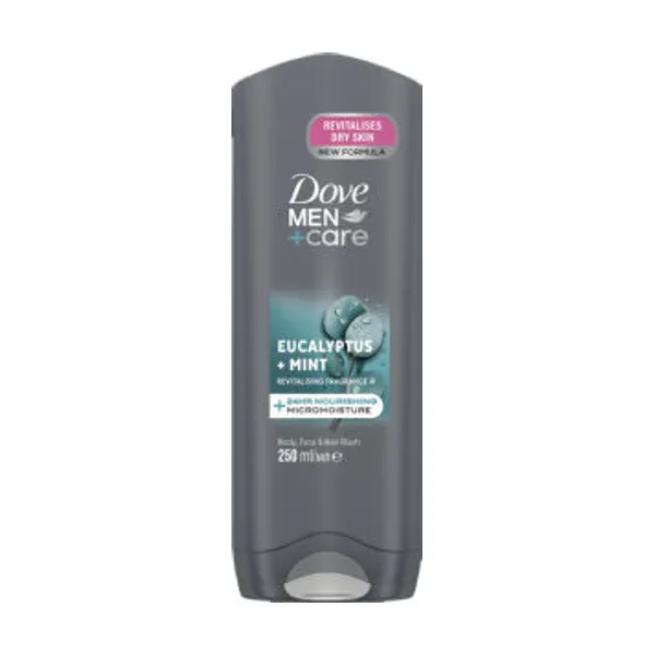 Gel za prhanje Dove, Eucalyptus, mint, moški, 250 ml