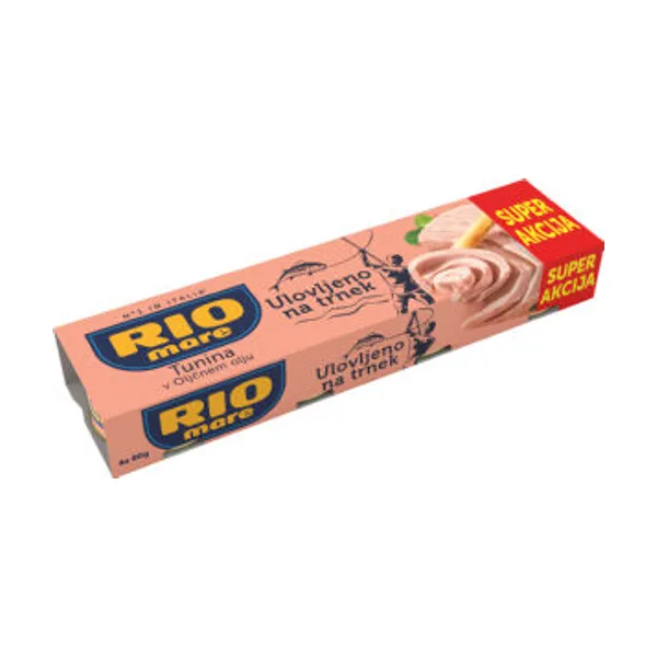 Tunina Rio Mare, v oljčnem olju, Pole & Line, 4 x 80 g