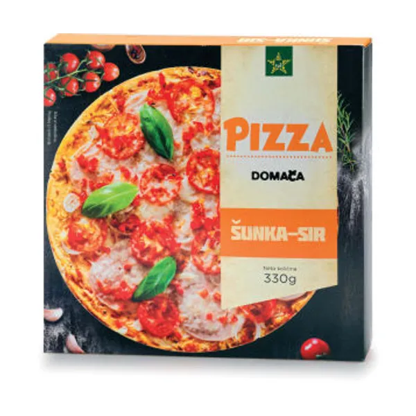 Pizza Tuš, šunka in sir, zamrznjeno, 330 g
