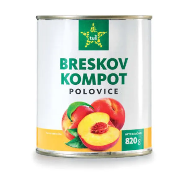 Kompot breskov Tuš, polovice, 820 g