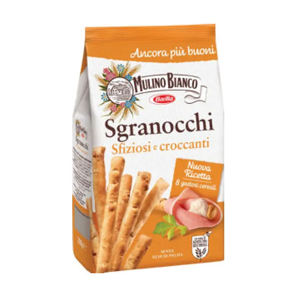 Grisini Mulino Bianco, s hrustljavimi žitaricami in sezamom, 210 g