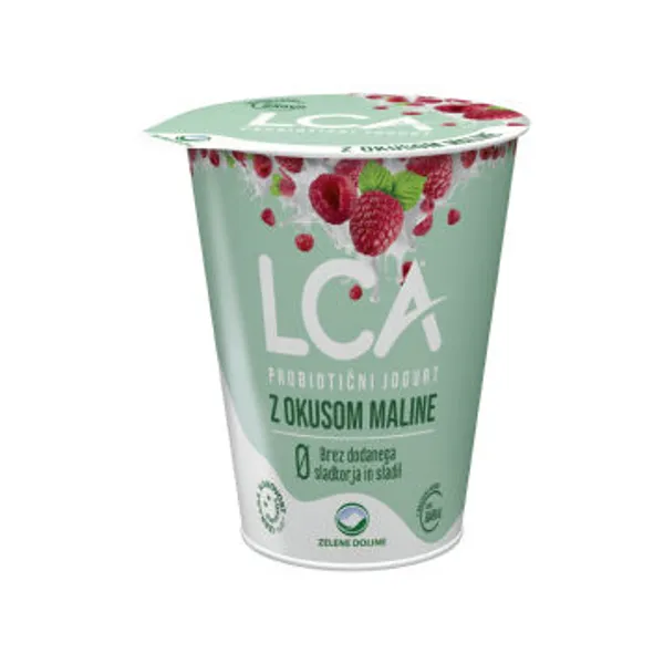 Jogurt Lca Nula, probiotični, brez sladkorja, malina, 150 g
