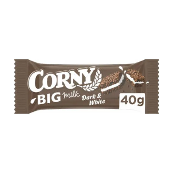 Ploščica Corny, Big milk, dark&white, 40 g