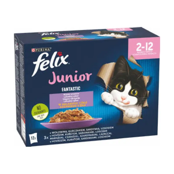Felix Junior, za mačke, mokra hrana, 12 x 85 g