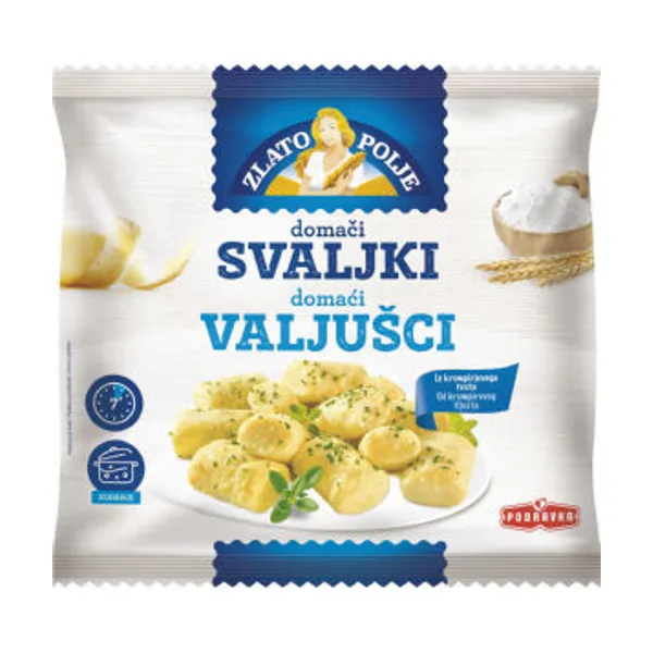 Svaljki Zlato Polje, domači krompirjevi, zamrznjeno, 1 kg