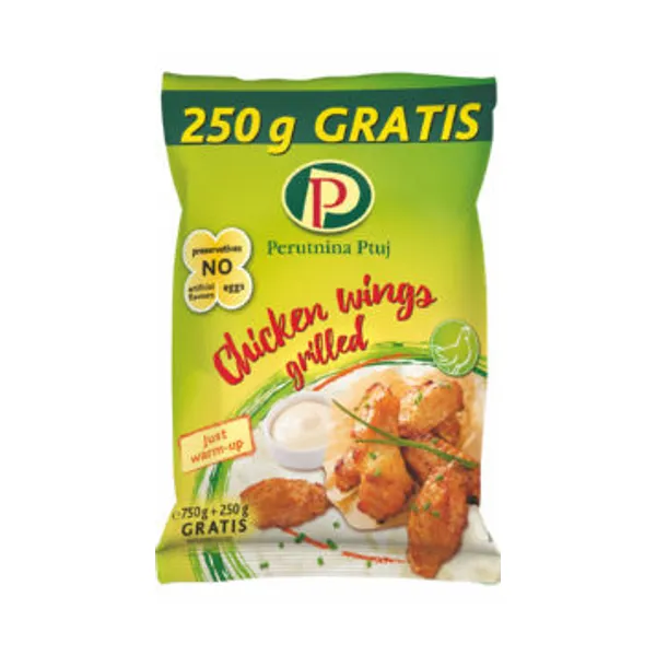 Piščančja krilca Perutnina Ptuj, panirana, zamrznjeno, 250 g gratis + 750 g