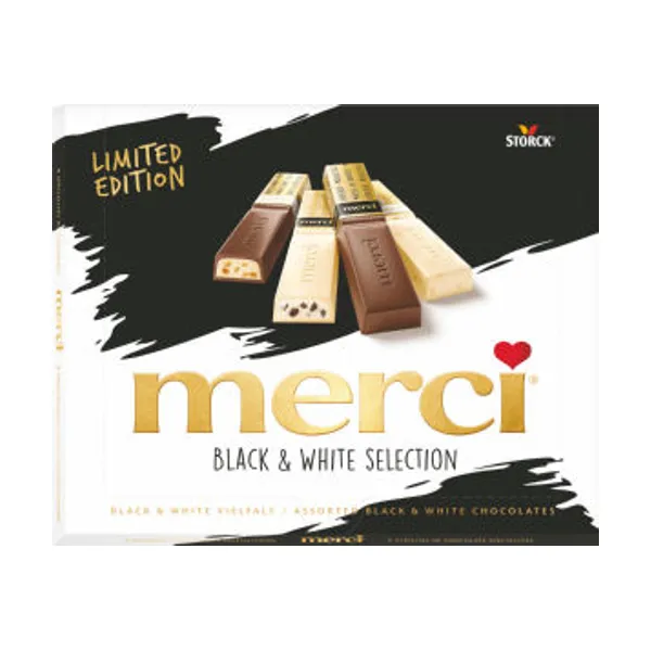Bonbonjera Merci, black & white, 240 g